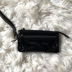 C-Red Black Patent Wristlet